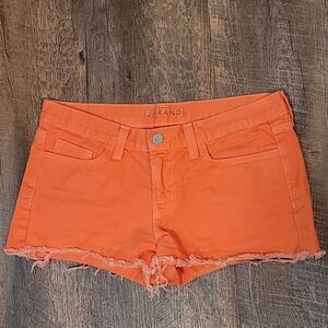J Brand Low Rise Cutoff Shorts Bright Orange SZ 26